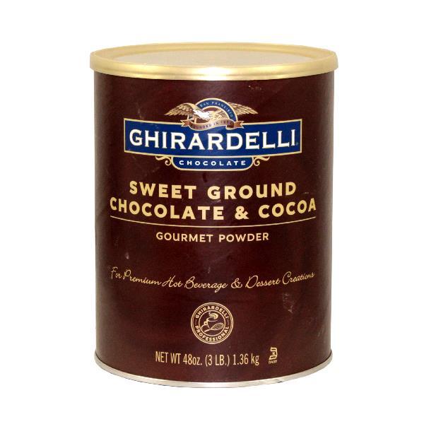 Ghirardelli Sweet Ground Chocolate Cocoa Can 3 Pound Each - 6 Per Case.