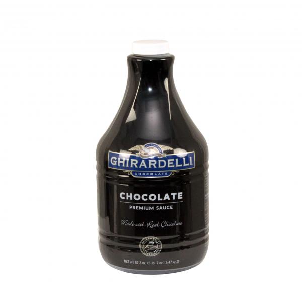 Ghirardelli Chocolate Sauce Pump Bottle Black Label 87.3 Ounce Size - 6 Per Case.