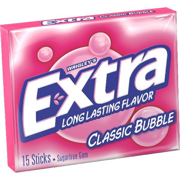 Extra Classic Bubble Gum Sticks Per 15 Piece - 120 Per Case.