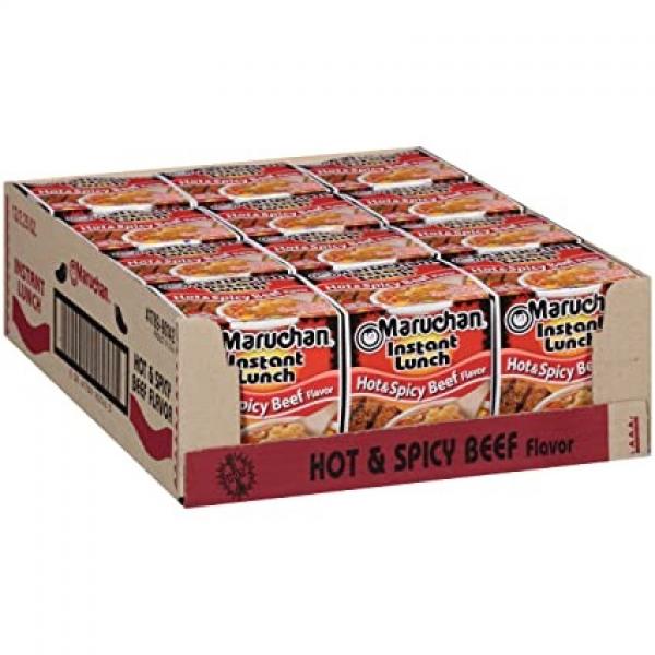 Maruchan Instant Lunch Hot & Spicy Beef Noodles 2.25 Ounce Size - 12 Per Case.