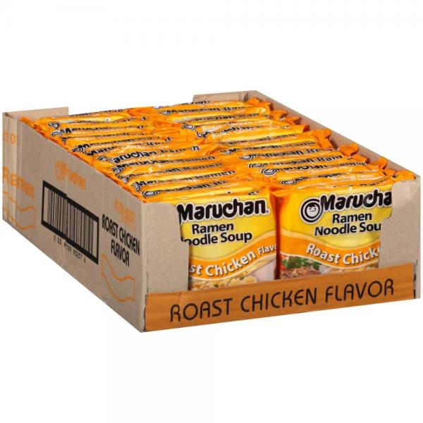 Maruchan Ramen Roast Chicken Noodles 3 Ounce Size - 24 Per Case.