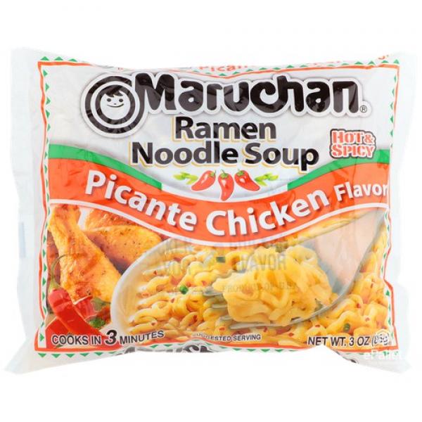 Maruchan Ramen Picante Chicken Noodles 3 Ounce Size - 24 Per Case.