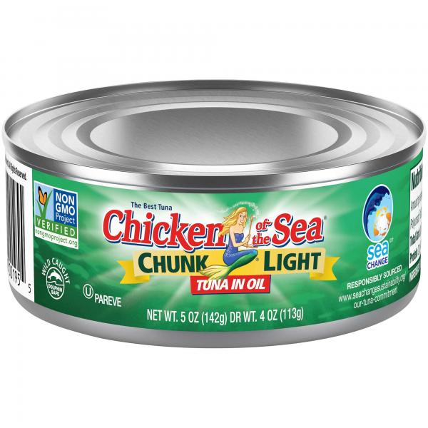 Chicken Of The Sea Chunk Light Tuna In Oil 5 Ounce Size - 24 Per Case.