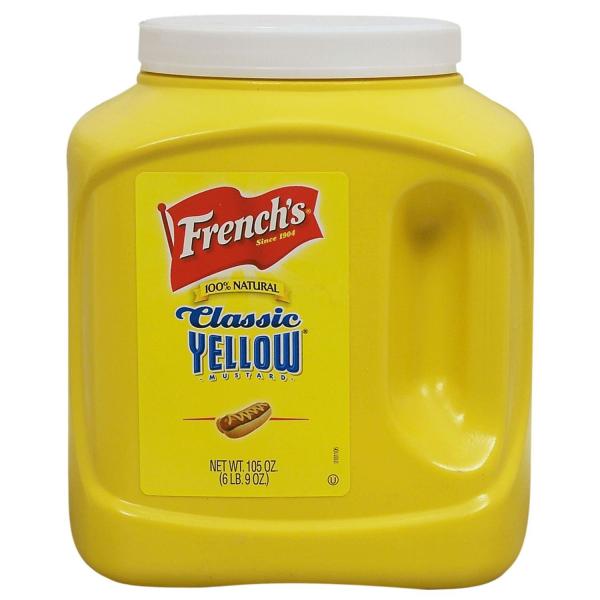 French's Yellow Mustard Plastic Container 105 Ounce Size - 4 Per Case.