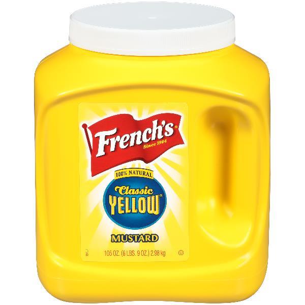 French's Yellow Mustard Plastic Container 105 Ounce Size - 4 Per Case.
