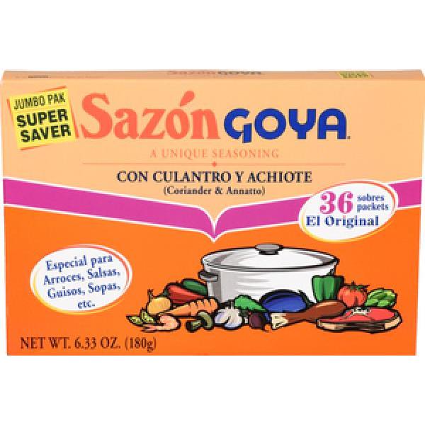 Goya Sazon Coriander & Annatto Jumbo Pak Packets 6.33 Ounce Size - 15 Per Case.