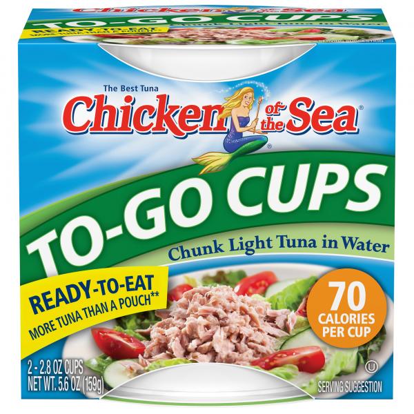 Chicken Of The Sea Chunk Light Tuna In Watercup Of 5.6 Ounce Size - 8 Per Case.
