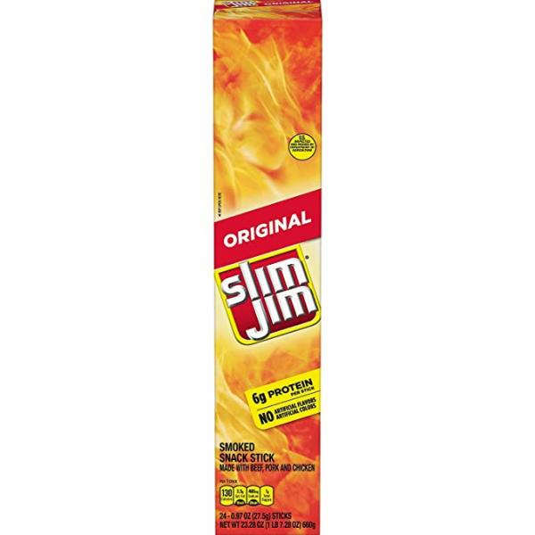 Slim Jim Original Stick 0.97 Ounce Size - 144 Per Case.