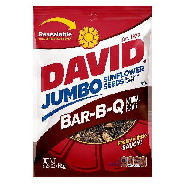 David BBQ Sunflower Seeds 5.25 Ounce Size - 12 Per Case.