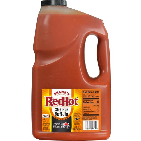 Frank's Redhot Extra Hot Buffalo Wing Sauce 1 Gallon - 4 Per Case.