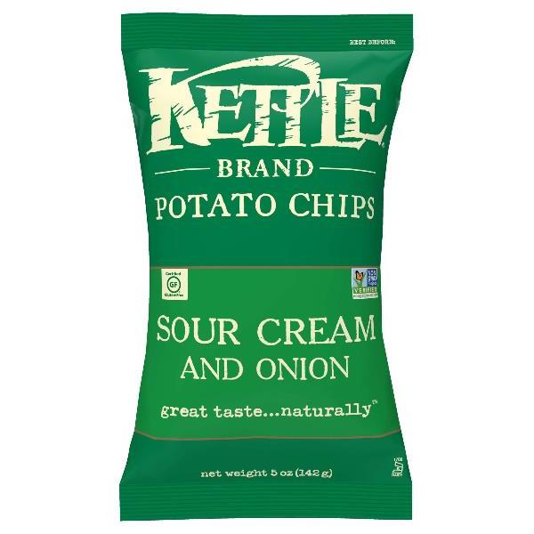 Kettle Brand Potato Chips Sour Cream & Onionkettle Chips 5 Ounce Size - 15 Per Case.