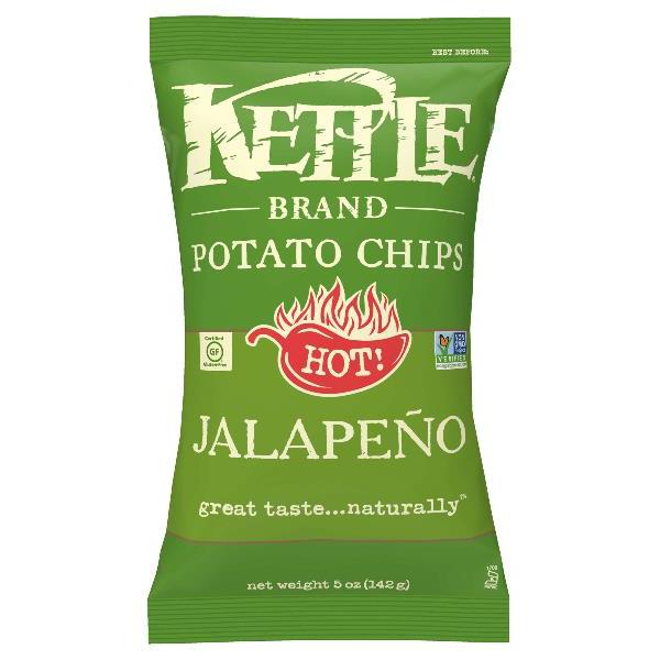 Kettle Brand Potato Chips Jalapeno Kettle Chips 5 Ounce Size - 15 Per Case.