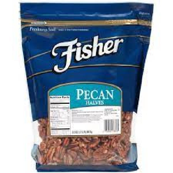 Fisher Fancy Pecan Halves 32 Ounce Size - 3 Per Case.