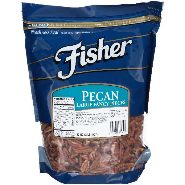 Of Fisher Fancy Large Pecan Pieces 32 Ounce Size - 3 Per Case.