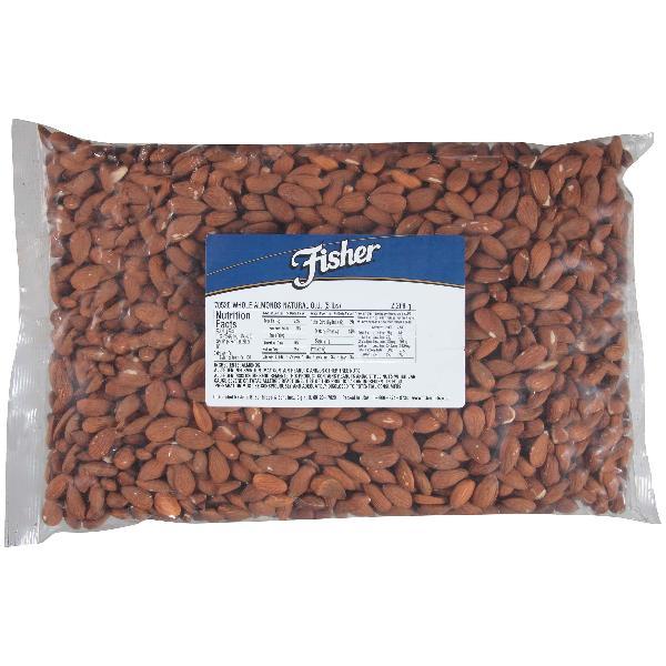 Pounds Fisher Whole Almond Natural 5 Pound Each - 1 Per Case.