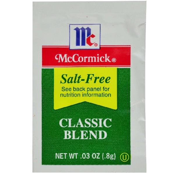 Mccormick Culinary Salt Free Classic Blend 0.88 Grams Each - 300 Per Case.