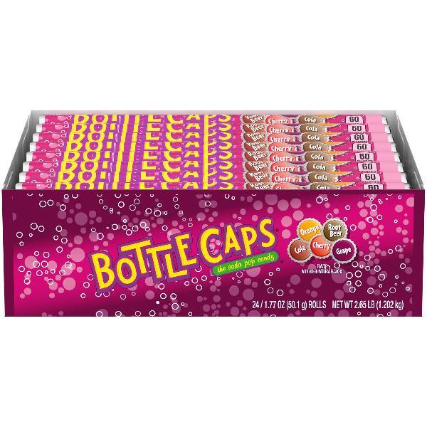 Bottle Caps Flavor Candies Roll 1.77 Ounce Size - 288 Per Case.