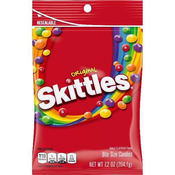 Skittles Original Peg Pak 7.2 Ounce Size - 12 Per Case.