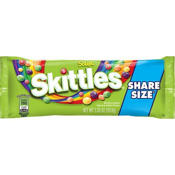Skittles Sour Tear N Share Count Per 3.3 Ounce Size - 144 Per Case.