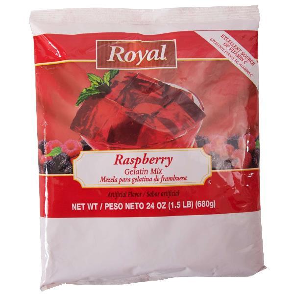 Royal Raspberry Gelatin Mix 24 Ounce Size - 12 Per Case.