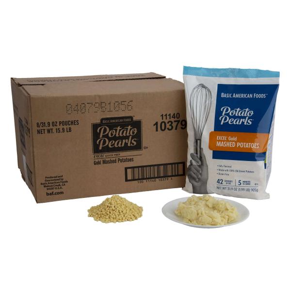Potato Pearls® Excel® Gold Mashed Potatoes 31.9 Ounce Size - 8 Per Case.