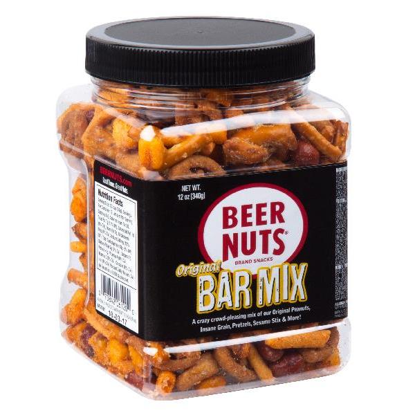 Beer Nuts Original Bar Mix Pet Jar 12 Ounce Size - 6 Per Case.