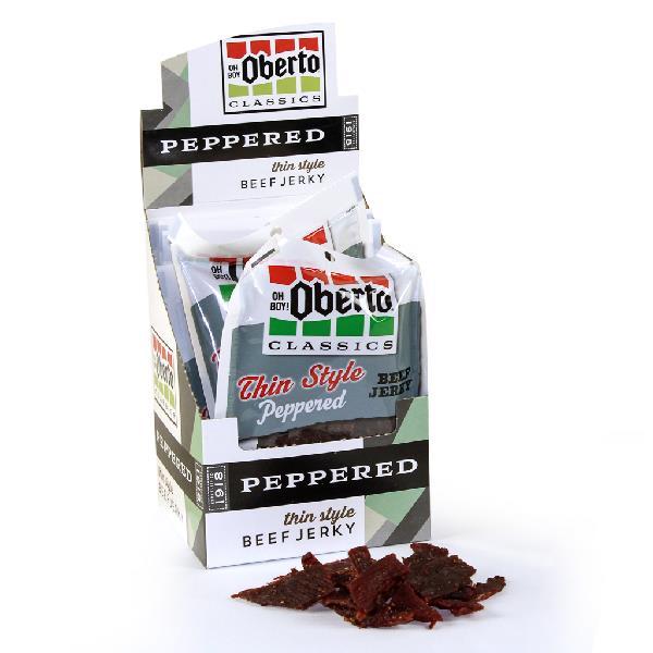 Peppered Thin Style Beef Jerky 1.2 Ounce Size - 64 Per Case.