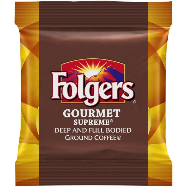 Folgers Caffeine Gourmet Supreme 1.75 Ounce Size - 100 Per Case.