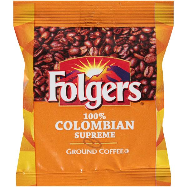 Folgers Caffeine Colombian Count 1.75 Ounce Size - 100 Per Case.
