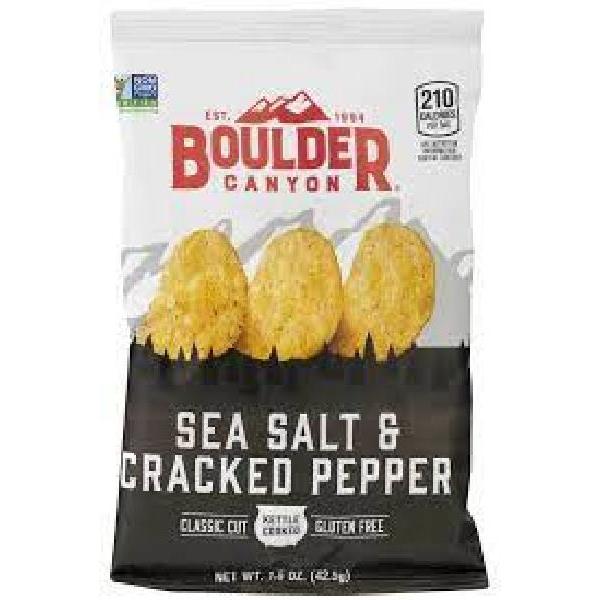 Boulder Canyon Salt & Pepper Chip 1.5 Ounce Size - 55 Per Case.