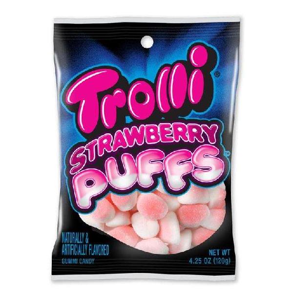Trolli Strawberry Puffs Peg 4.25 Ounce Size - 12 Per Case.