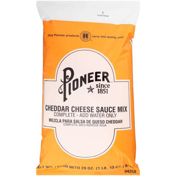 Pioneer Cheddar Cheese Sauce Mix 29 Ounce Size - 6 Per Case.