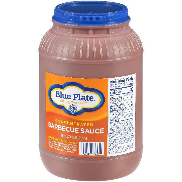 Plastic Bottle Blue Plate BBQ Sauce Concentrate 1 Gallon - 4 Per Case.