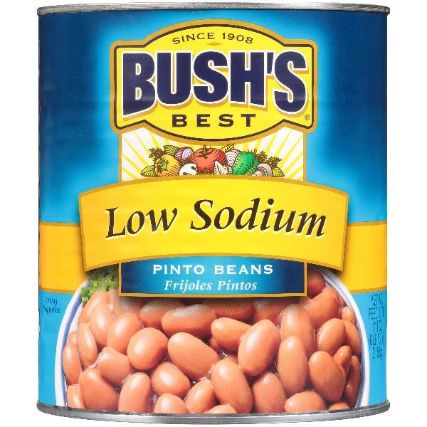 Bush's Low Sodium Pinto Beans 111 Ounce Size - 6 Per Case.