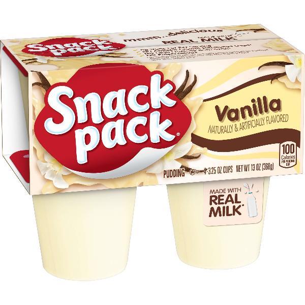 Snack Vanilla Pudding Cups Count Pack 13 Ounce Size - 12 Per Case.