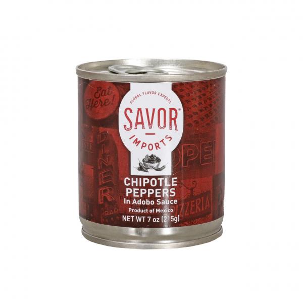 Savor Imports Chipotle Peppers In Adobo Sauce 7 Ounce Size - 24 Per Case.