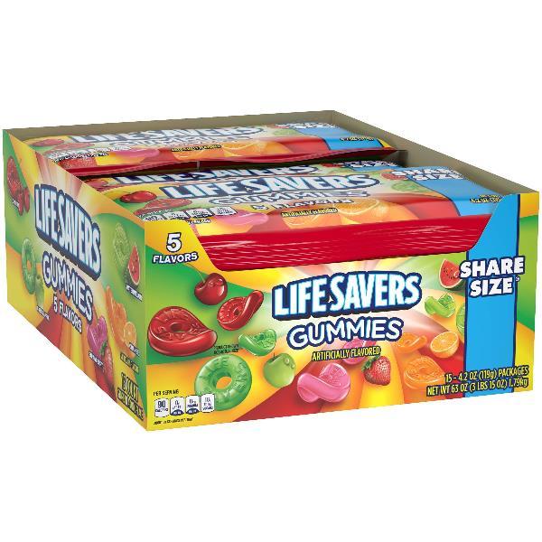 Life Savers Gummies Five Flavor Share SizeCs 4.2 Ounce Size - 90 Per Case.