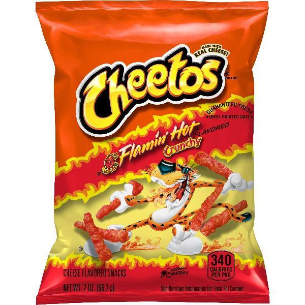 Cheetos Crunchy Cheese Flavored Snacks Flamin' Hot 2 Ounce Size - 64 Per Case.