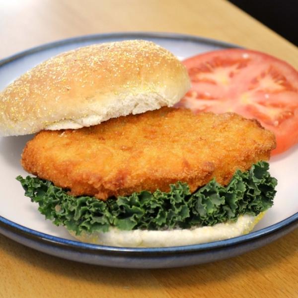 Fully Cooked Reduced Sodium Breaded Chicken Breast Patties Bulk 4 Ounce Size - 60 Per Case.