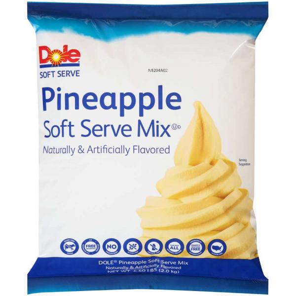 Dole Soft Serve Pineapple Flavored Soft Servemix 4.4 Pound Each - 4 Per Case.