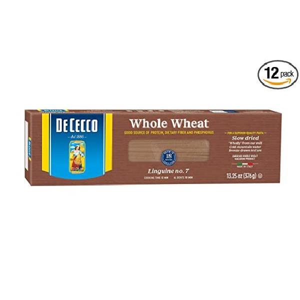 De Cecco Pasta Whole Wheat Linguine Pound 0.83 Pound Each - 12 Per Case.