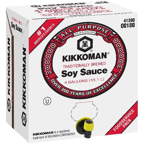 Kikkoman Gal Cubepack Soy Sauce 4 Gallon - 1 Per Case.