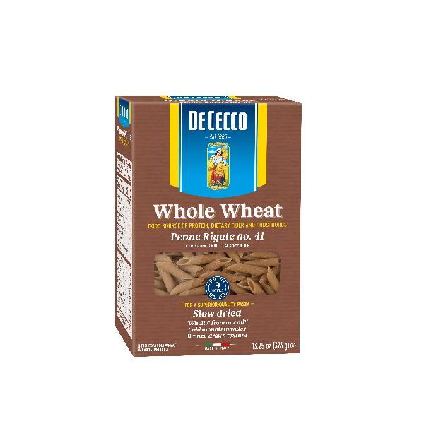 De Cecco Pasta Penne Rigate Whole Wheat 0.83 Pound Each - 12 Per Case.
