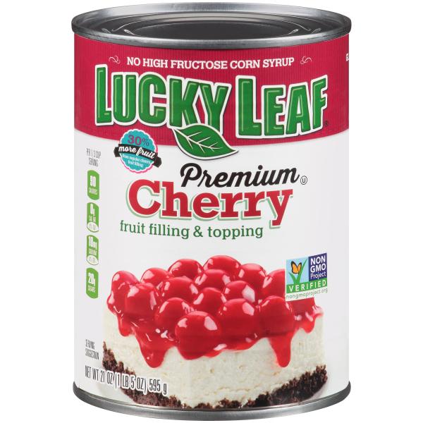 Lucky Leaf Premium Cherry Fruit Filling & Topping Cans 21 Ounce Size - 8 Per Case.