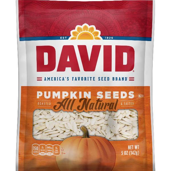 David Pumpkin Seeds 5 Ounce Size - 12 Per Case.