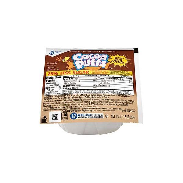 Cocoa Puffs™ Cereal Less Sugar Single Serve Bowlpak 1.06 Ounce Size - 96 Per Case.