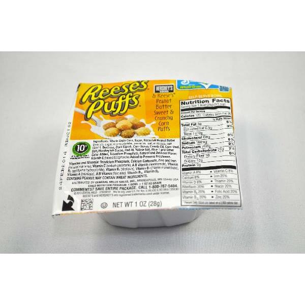 Reese's Puffs Cereal Single Serve Bowlpak 1 Ounce Size - 96 Per Case.