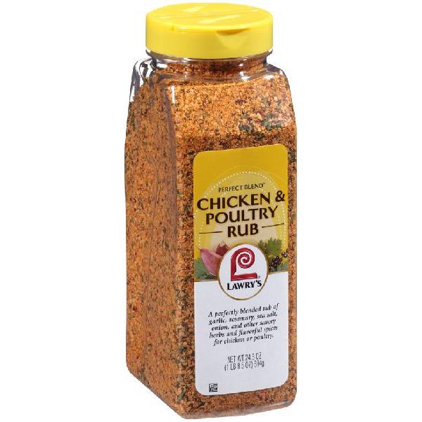 Lawry's Perfect Blend Chicken Rub And Seasoning 24.5 Ounce Size - 6 Per Case.