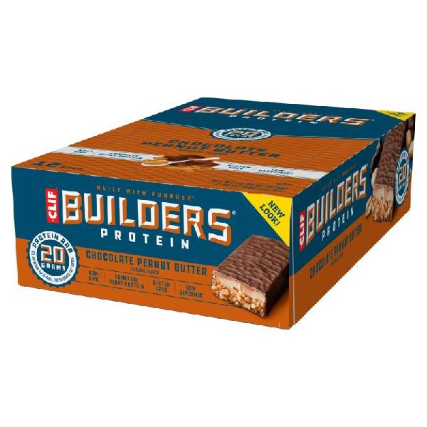 Clif Builders Chocolate Peanut Butter Plant Based Protein Meal Bars 68 Grams Each - 144 Per Case.