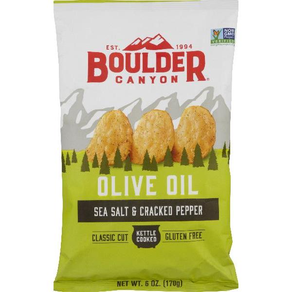 Boulder Canyon Olive Oil Sea Salt & Cracked Pepper 6 Ounce Size - 12 Per Case.